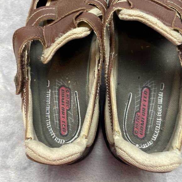 MBT Mens Fumba Fisherman Sandals 10 Brown Leather Vented Hook Loop Grandpa Dad main image 2